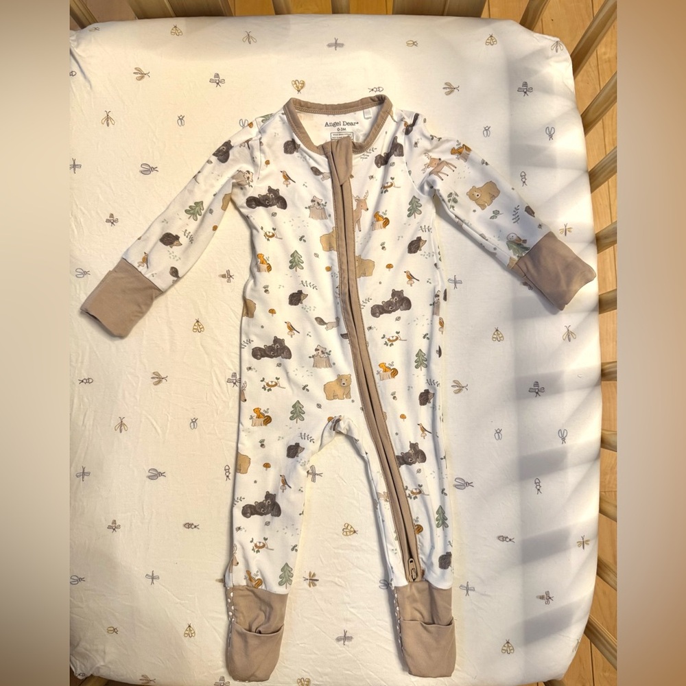 Angel Dear Woodland Animal Print Footie